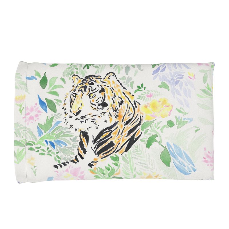 Botanical Tiger Watercolor Pillow Case