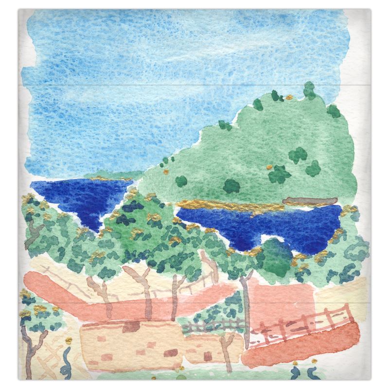South of France Seascape Duvet Cover