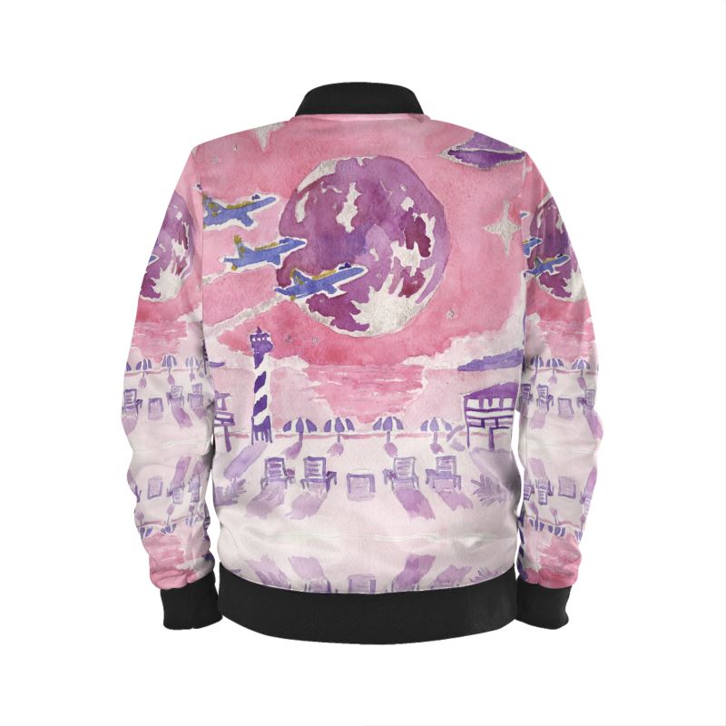 Beach Buzz Over the Moon Mens Bomber Jacket