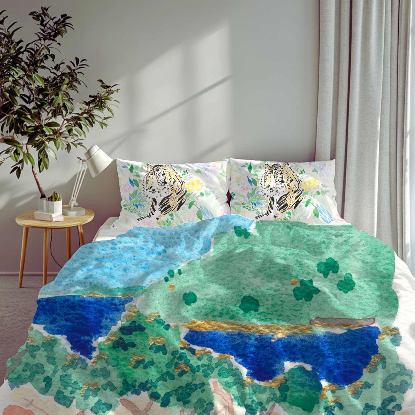 South of France Seascape Duvet Cover