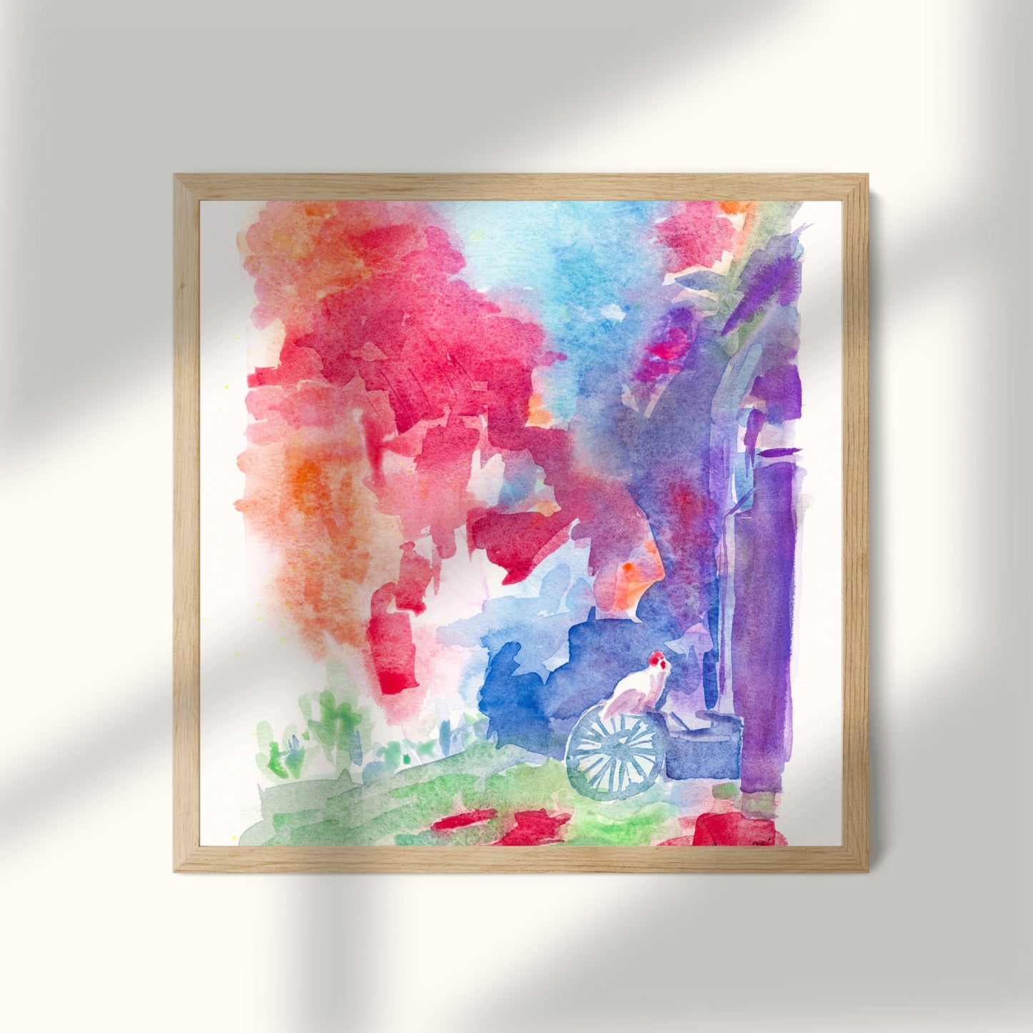 Filthy Chickens Watercolor Print