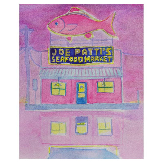 Floating Seafood Market Texture Print 16x20 Pink Pensacola Series