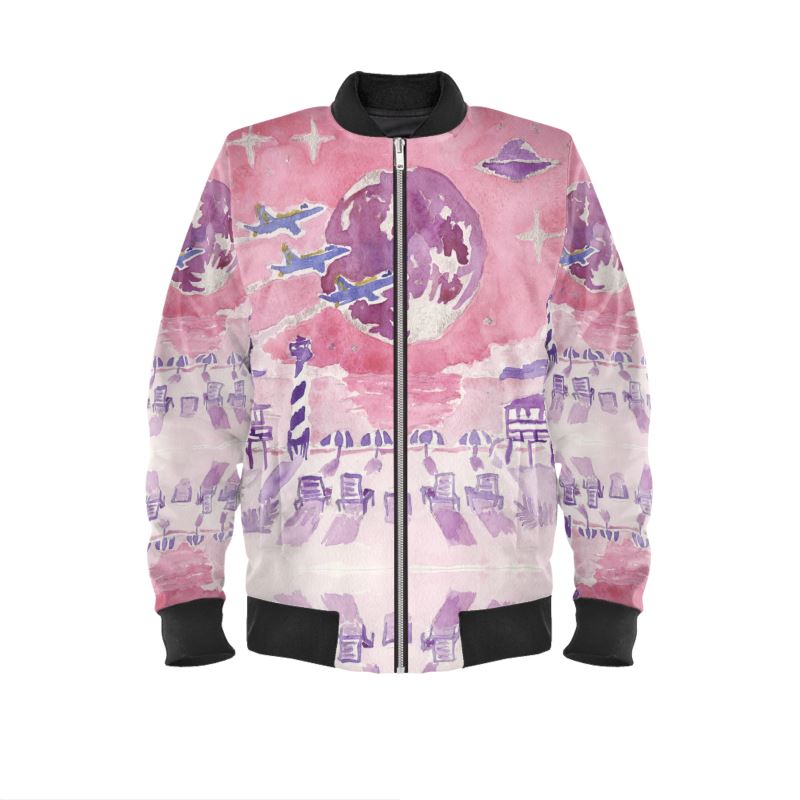 Beach Buzz Over the Moon Mens Bomber Jacket