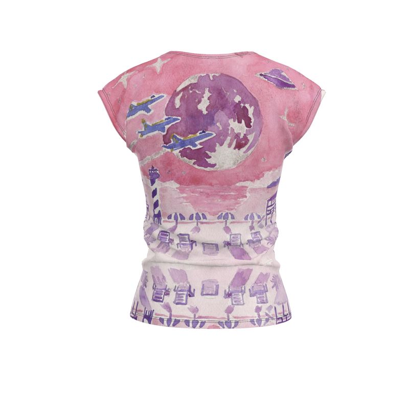 Beach Buzz Over The Moon Ladies Loose Fit T-Shirt