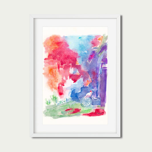 Filthy Chickens Watercolor Print